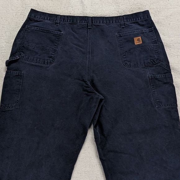Carhartt B11-MDT Duck Canvas Loose Fit Carpenter Work Pants 43x28 Dark Blue - Picture 2 of 14